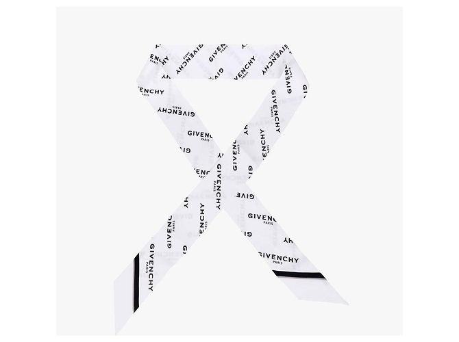 Givenchy Skinny scarf in seta twill con stampa logo - vista 5