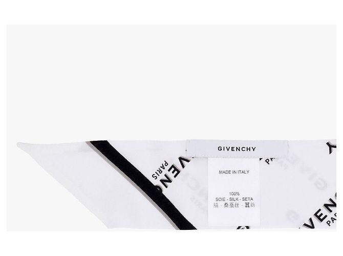 Givenchy Skinny scarf in seta twill con stampa logo - vista 6