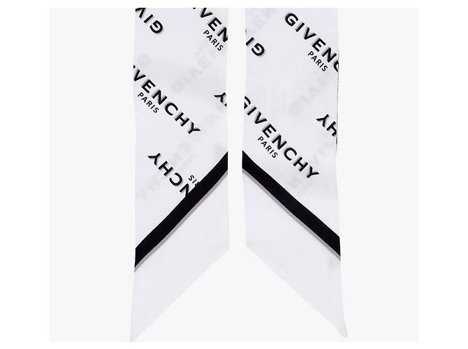 Givenchy Skinny scarf in seta twill con stampa logo - vista 7