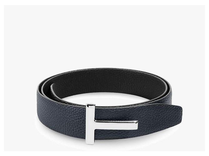 Tom Ford Reversible Belt with Silver Logo Buckle - view 4
