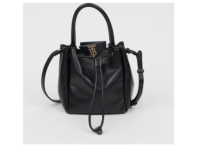 Burberry Borsa a Secchiello Peony Monogram Nera - vista 2