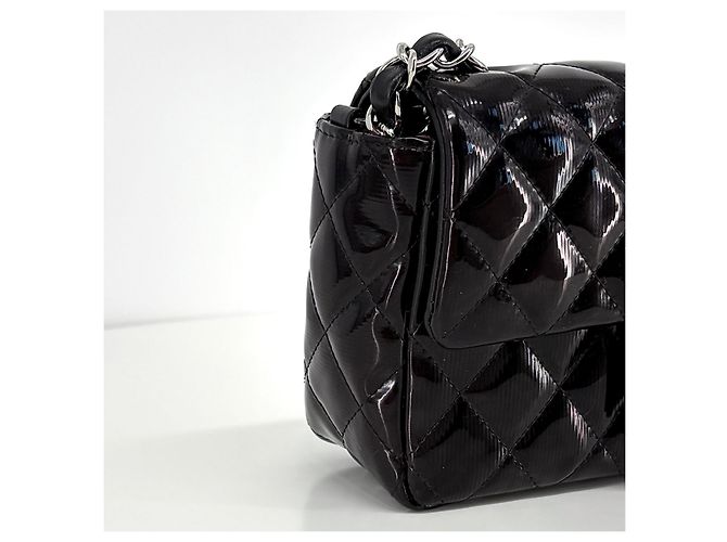 Chanel Borsa a tracolla e spalla con patta in vernice e catena - vista 8