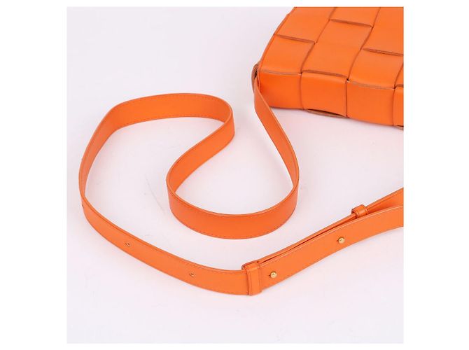 Bottega Veneta Borsa a Tracolla Piccola Weaving Orange Cassette - vista 6