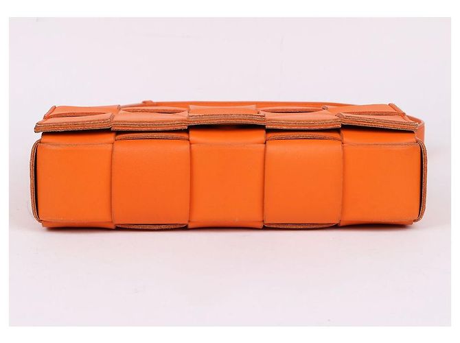 Bottega Veneta Borsa a Tracolla Piccola Weaving Orange Cassette - vista 7