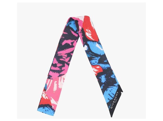 Givenchy Skinny Scarf in Twill di Seta Floreale - vista 4