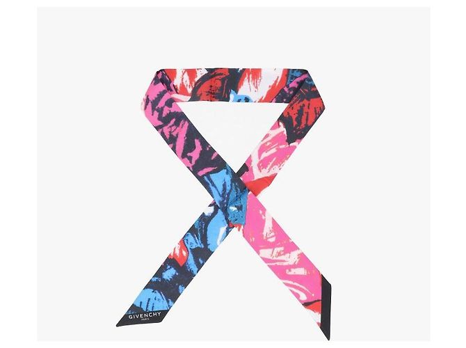 Givenchy Skinny Scarf in Twill di Seta Floreale - vista 5