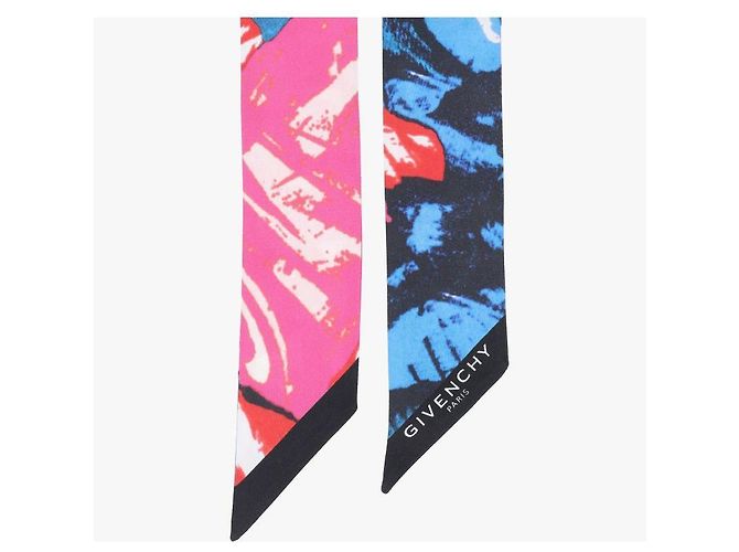 Givenchy Skinny Scarf in Twill di Seta Floreale - vista 6