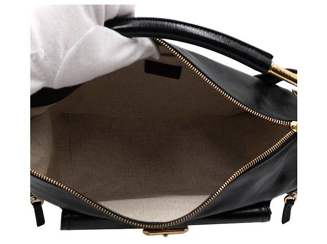 Chloé Borsa Tote, Borsa a Tracolla e Crossbody Camera in Pelle Nera Lucida - vista 5