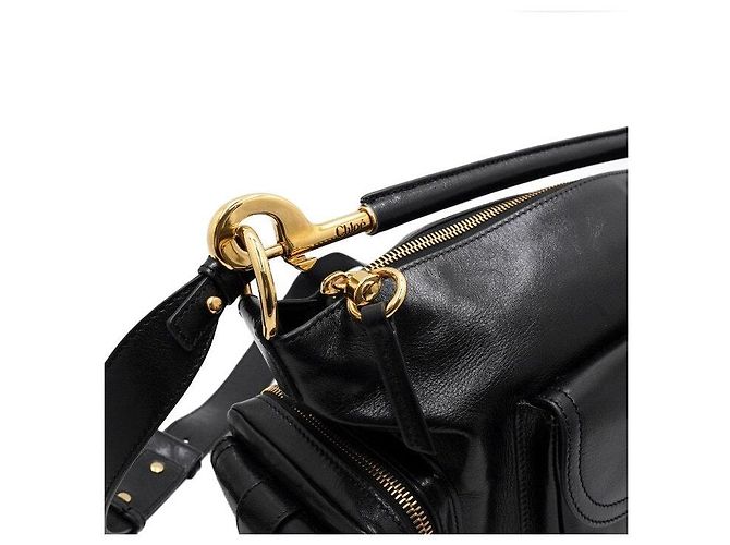 Chloé Borsa Tote, Borsa a Tracolla e Crossbody Camera in Pelle Nera Lucida - vista 9
