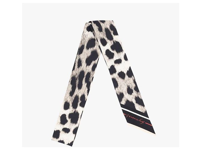 Givenchy Skinny scarf in seta twill leopardata - vista 4