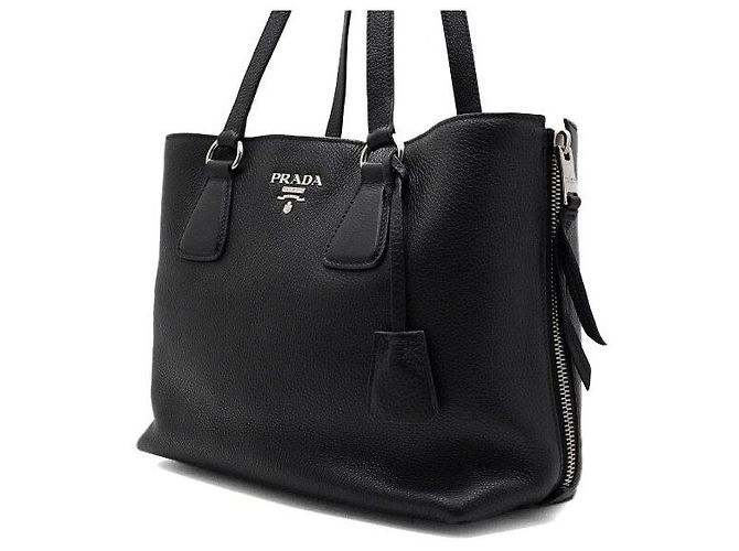 Prada Borsa a tracolla Vitelophynx nera con cerniera laterale - vista 2