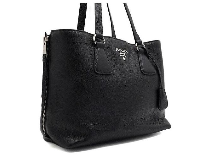 Prada Borsa a tracolla Vitelophynx nera con cerniera laterale - vista 3