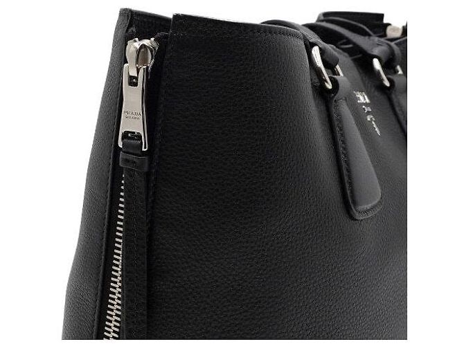 Prada Borsa a tracolla Vitelophynx nera con cerniera laterale - vista 7