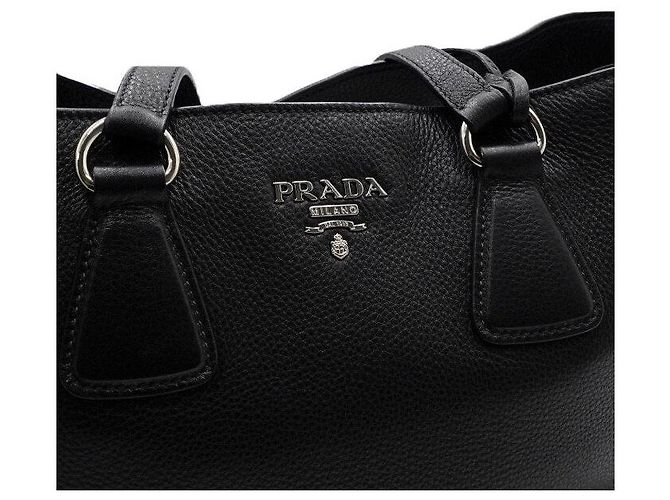 Prada Borsa a tracolla Vitelophynx nera con cerniera laterale - vista 8