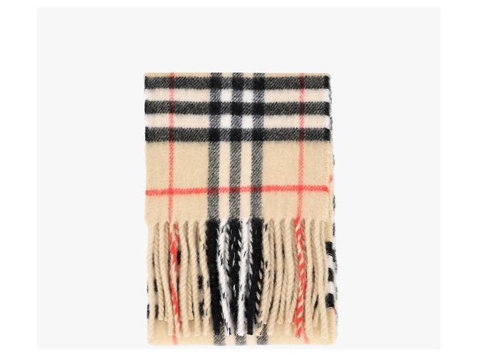 Burberry Sciarpa Slim Check in cashmere con frange - vista 2