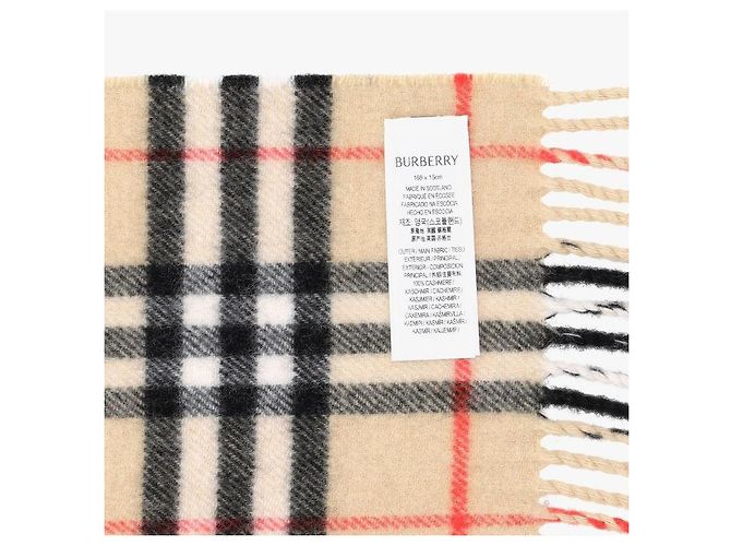 Burberry Sciarpa Slim Check in cashmere con frange - vista 7