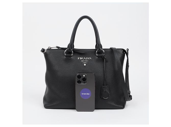 Prada Vitello Daino Black Schultertasche - Ansicht 15