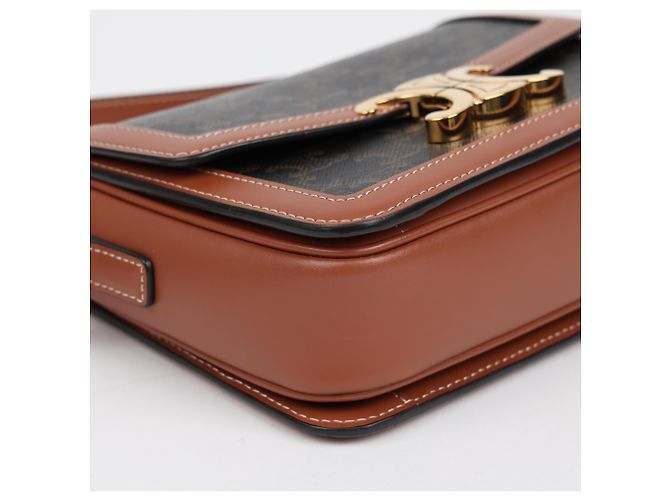 Céline Borsa a tracolla Trio Canvas Tan - vista 10