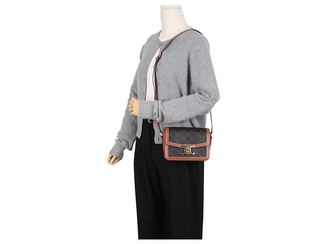 Céline Borsa a tracolla Trio Canvas Tan - vista 16