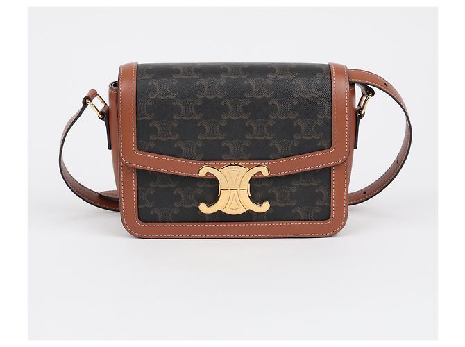 Céline Borsa a tracolla Trio Canvas Tan - vista 2