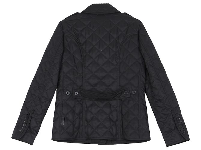Burberry Gesteppte Damenjacke mit Karomuster Schwarz - Ansicht 2
