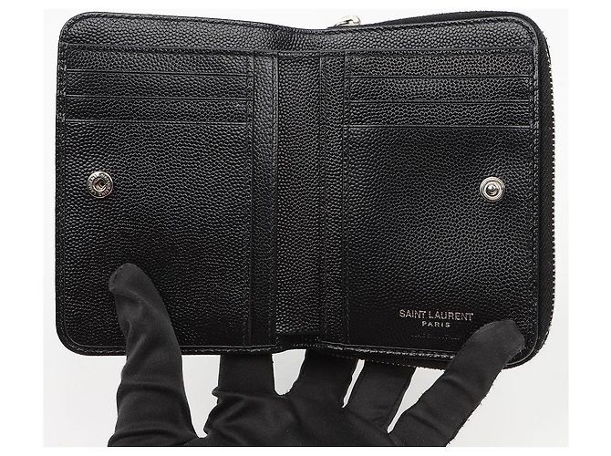 Autre Marque Cartera Compacta Zip Around Negra Plata - vista 10