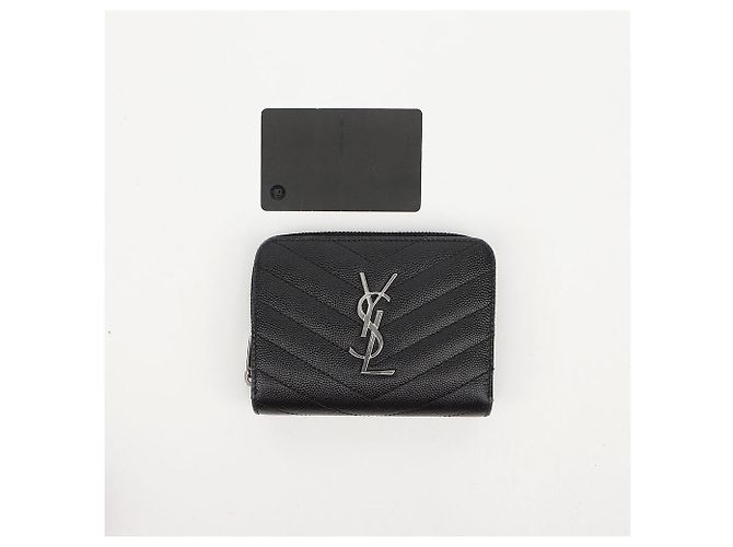 Autre Marque Cartera Compacta Zip Around Negra Plata - vista 11