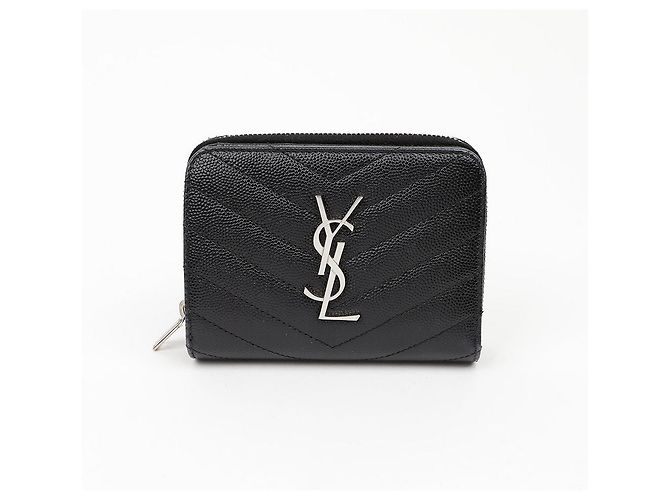 Autre Marque Cartera Compacta Zip Around Negra Plata - vista 2