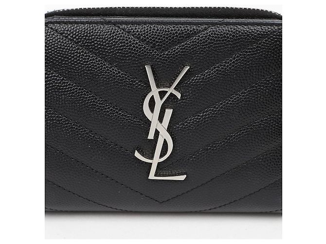 Autre Marque Cartera Compacta Zip Around Negra Plata - vista 3
