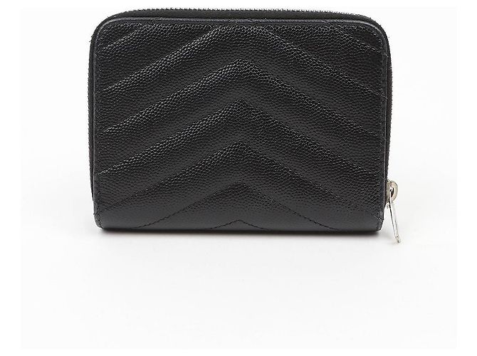 Autre Marque Cartera Compacta Zip Around Negra Plata - vista 4