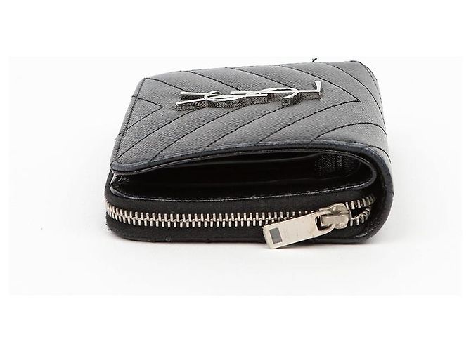 Autre Marque Cartera Compacta Zip Around Negra Plata - vista 5
