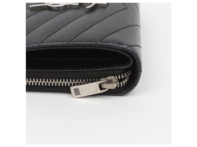 Autre Marque Cartera Compacta Zip Around Negra Plata - vista 6