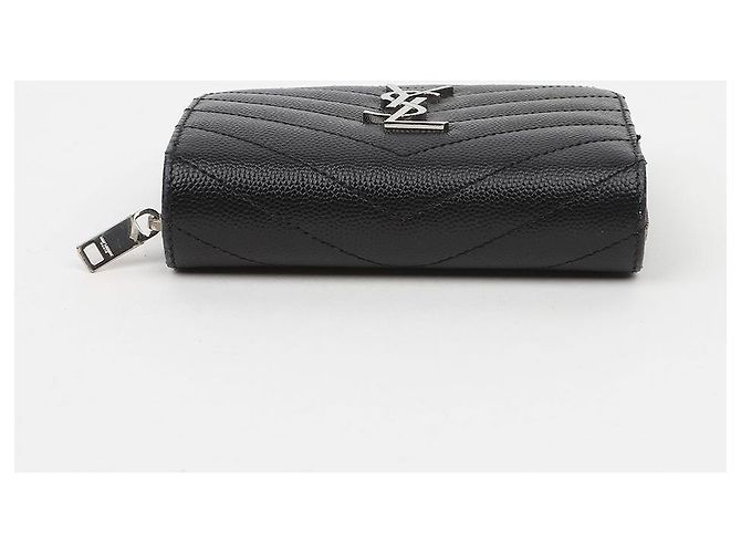 Autre Marque Cartera Compacta Zip Around Negra Plata - vista 8