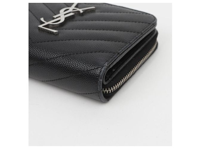 Autre Marque Cartera Compacta Zip Around Negra Plata - vista 9