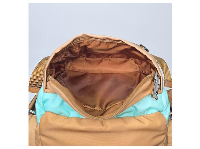 Prada Borsa a tracolla in Re-Nylon e pelle Antique - vista 11