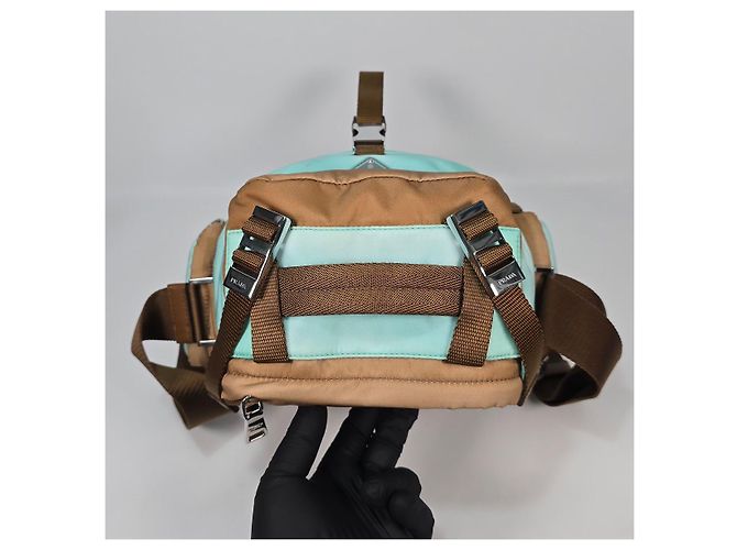 Prada Borsa a tracolla in Re-Nylon e pelle Antique - vista 8