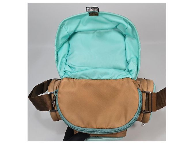 Prada Borsa a tracolla in Re-Nylon e pelle Antique - vista 9