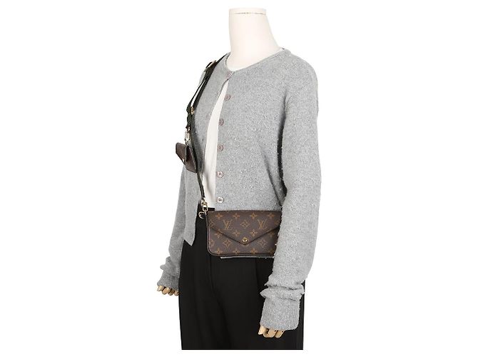 Louis Vuitton Borsa a tracolla Felicity Strap and Go Monogram Canvas Khaki Green - vista 10