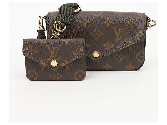 Louis Vuitton Borsa a tracolla Felicity Strap and Go Monogram Canvas Khaki Green - vista 2