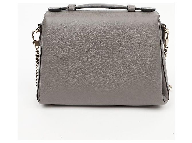 Gucci Bolsa de Ombro com Corrente e Alça de Mão em Couro Entrelaçado Cinza - vista 4