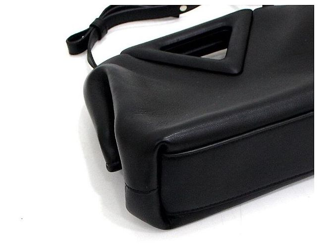 Bottega Veneta Borsa Tote e a Tracolla Nappa Triangle Small Black Point Top - vista 7