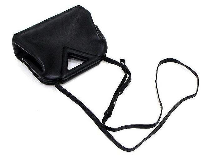 Bottega Veneta Borsa Tote e a Tracolla Nappa Triangle Small Black Point Top - vista 9