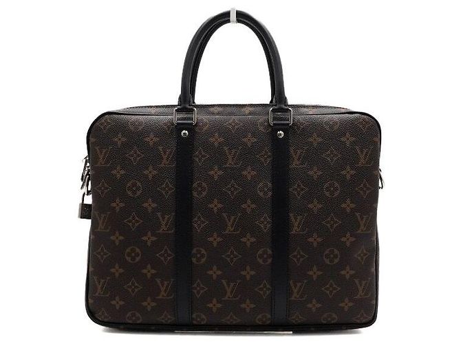 Louis Vuitton Monogram Macassar Porte-Documents Voyage PM Borsa Tote e Borsa a Tracolla da Uomo - vista 2