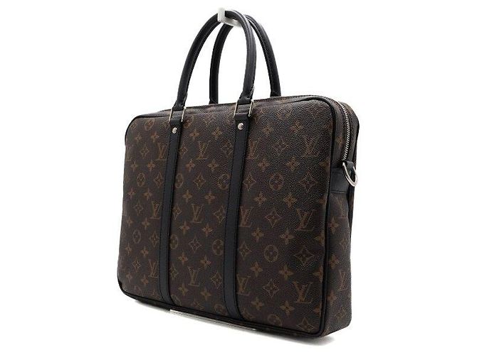 Louis Vuitton Monogram Macassar Porte-Documents Voyage PM Borsa Tote e Borsa a Tracolla da Uomo - vista 3