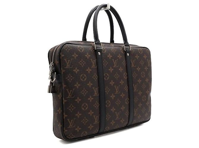 Louis Vuitton Monogram Macassar Porte-Documents Voyage PM Borsa Tote e Borsa a Tracolla da Uomo - vista 4
