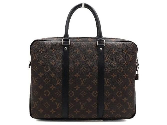 Louis Vuitton Monogram Macassar Porte-Documents Voyage PM Borsa Tote e Borsa a Tracolla da Uomo - vista 5