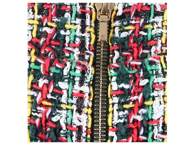 Abito in tweed Chanel rosso multicolore - vista 4
