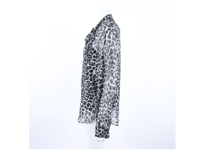 Christian Dior Seidenbluse Grau - Ansicht 2
