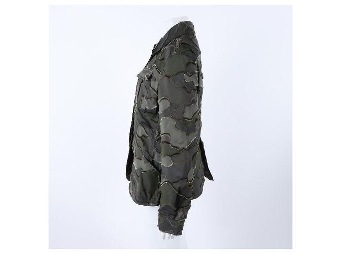 Giacca con zip Christian Dior Khaki Multi - vista 2