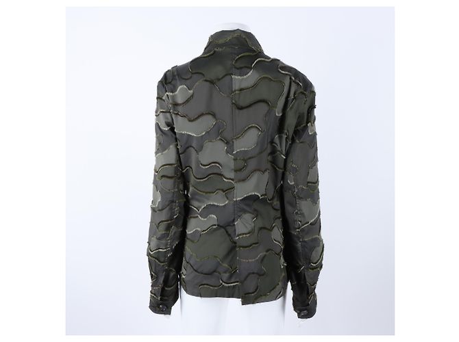 Giacca con zip Christian Dior Khaki Multi - vista 3
